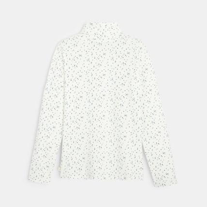 Avis T-shirt col roulé imprimé étoiles blanc fille OKAIDI 2