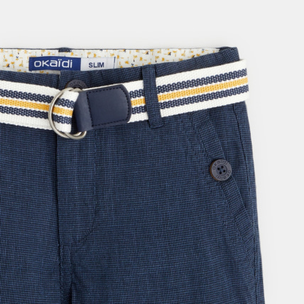 Avis Bermuda slim maille fantaisie bleu garçon OKAIDI 3
