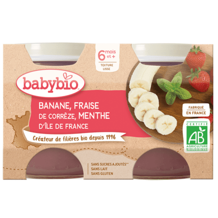 Avis Banane Fraise de Corrèze Menthe d'Île de France Babybio 1