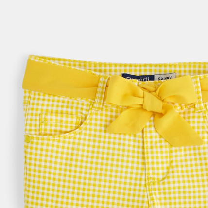 Avis Pantalon capri ceinturé jaune fille OKAIDI 3