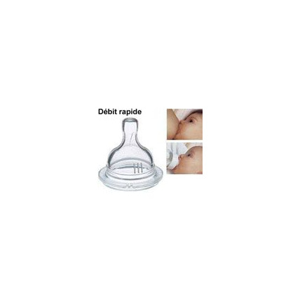 Avis 2 TETINES EN SILICONE DEBIT RAPIDE 4 TROUS Philips Avent 1