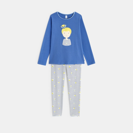 Avis Pyjama 2 pièces en jersey bleu fille OKAIDI 2