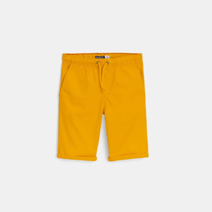 Avis Bermuda slim en toile unie jaune garçon OKAIDI 2
