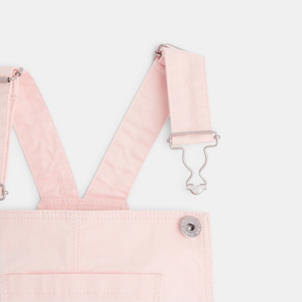 Avis Robe salopette en toile unie rose fille OKAIDI 3