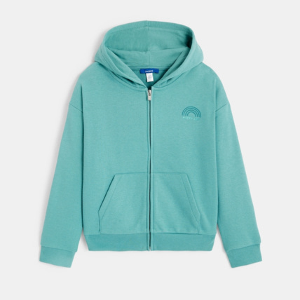 Avis Sweat-shirt à capuche uni vert fille OKAIDI 1