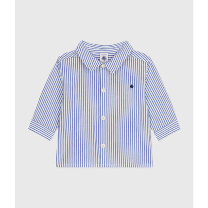 Avis Chemise manches longues en popeline rayée bébé Gauloise Marshmallow Petit Bateau 1