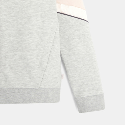 Avis Sweat zippé bicolore bande satin gris fille OKAIDI 2