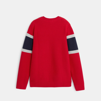 Avis Pull col rond à large rayure rouge garçon OKAIDI 3