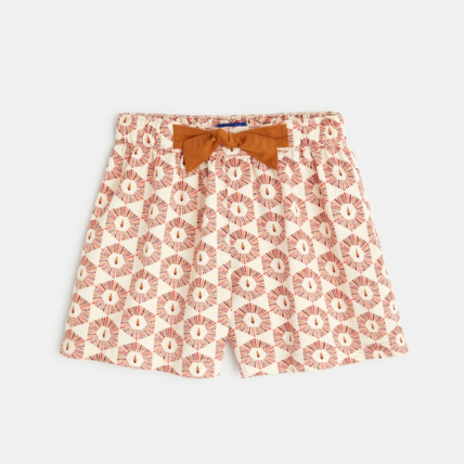 Avis Short en toile imprimée rouge fille OKAIDI 1