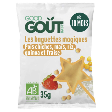 Avis Baguettes magiques quinoa, maïs, pois chiche et fraise Good Goût 1
