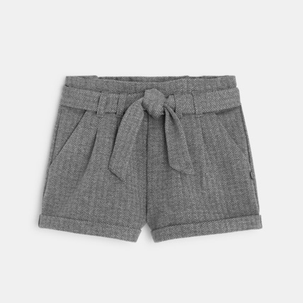 Avis Short ceinturé effet chevron pailleté gris fille OKAIDI 2