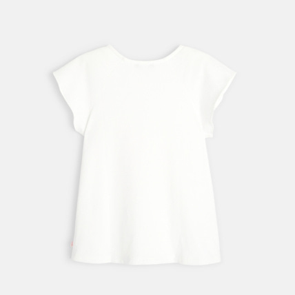 Avis T-shirt imprimé fleur et pois blanc fille OKAIDI 4