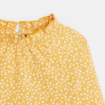 Avis Blouse imprimée à col collerette jaune fille OKAIDI 2