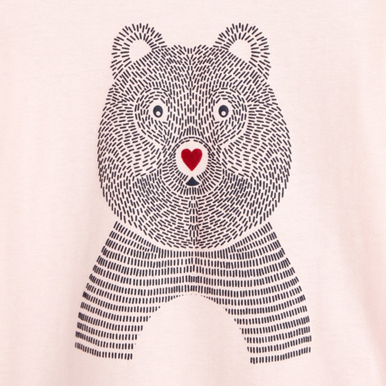 Avis T-shirt manches longues à motif animal Ours rose fille OKAIDI 2