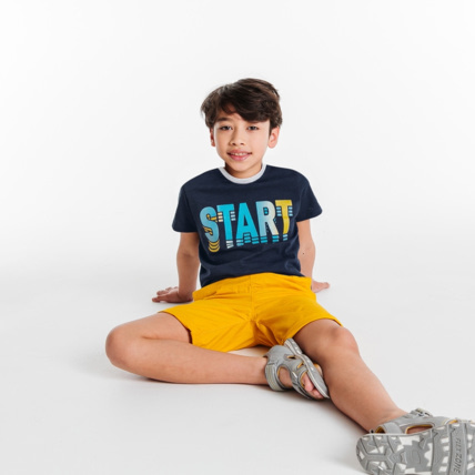 Avis T-shirt jersey flammé message Jump bleu garçon OKAIDI 1