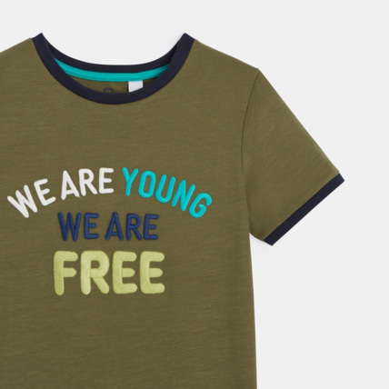 Avis T-shirt "We are young, we are free" vert garçon OKAIDI 3