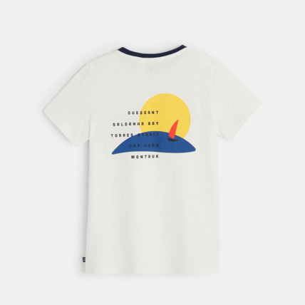Avis T-shirt motif bateau à voile blanc garçon OKAIDI 4