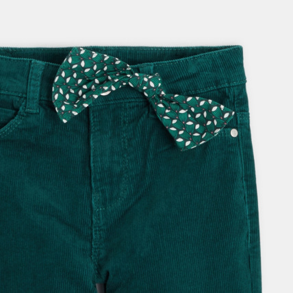 Avis Pantalon évasé en velours côtelé vert fille OKAIDI 3