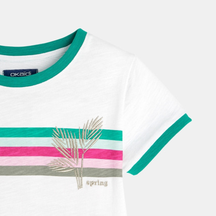 Avis T-shirt brodé blanc fille OKAIDI 3