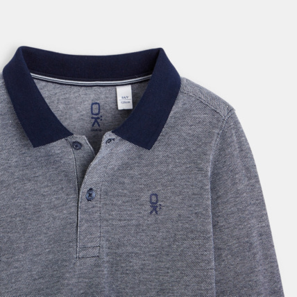 Avis Polo manches longues bleu garçon OKAIDI 2