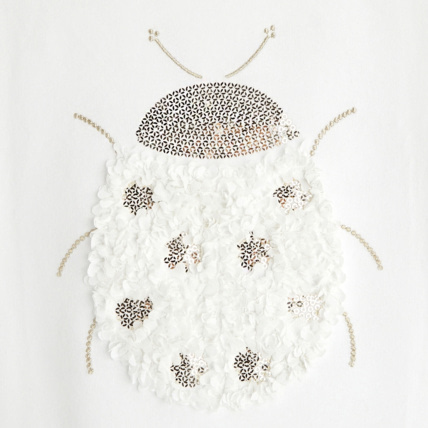 Avis T-shirt à motif coccinelle blanc fille OKAIDI 2