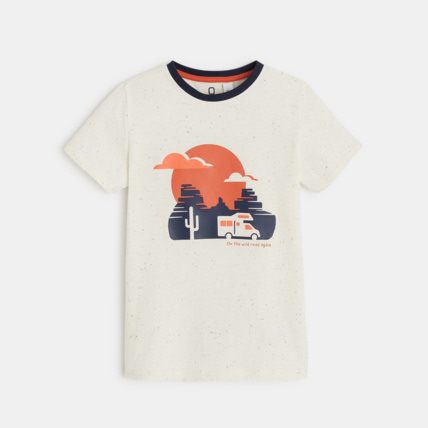 Avis T-shirt "On the wild road again" blanc garçon OKAIDI 1