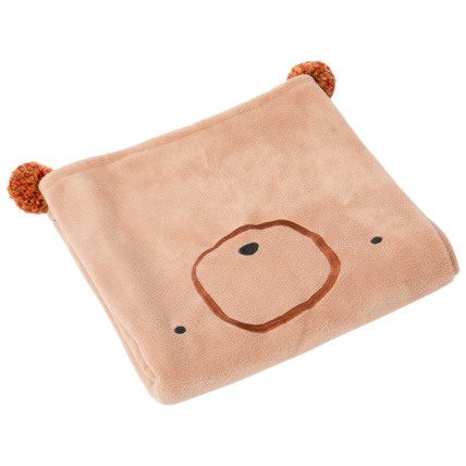 Avis Couverture en sherpa fine motif animal et pompons Prémaman 1