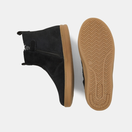 Avis Boots chelsea croûte de cuir paillettes noires fille OKAIDI 3