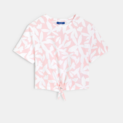 Avis T-shirt imprimé noué rose fille OKAIDI 1
