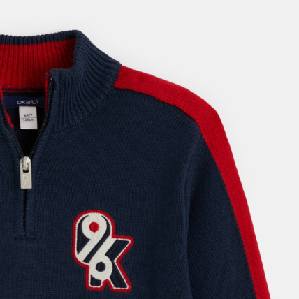 Avis Pull à col montant zippé bleu garçon OKAIDI 2