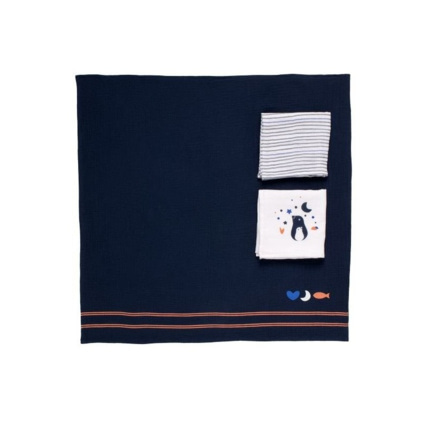 Avis Boite de 3 langes coton bio Baby Sailor Sauthon 1