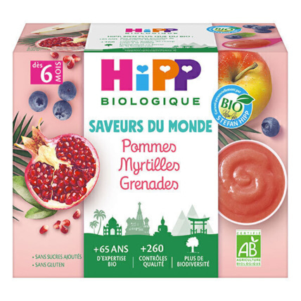 Avis Coupelles Pomme Myrtille Grenade Bio HIPP 1