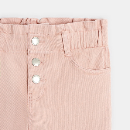 Avis Pantalon mom paper bag rose fille OKAIDI 2