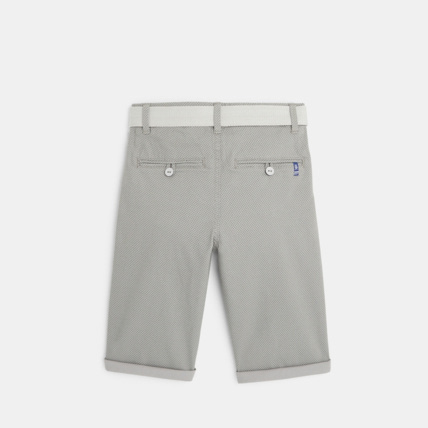 Avis Bermuda slim ceinturé en toile unie gris garçon OKAIDI 3