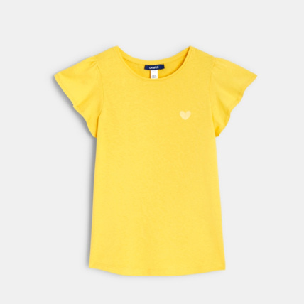 Avis T-shirt à manches courtes volantées jaune fille OKAIDI 2