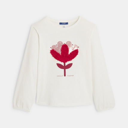 Avis T-shirt à motif fleuri rose fille OKAIDI 1