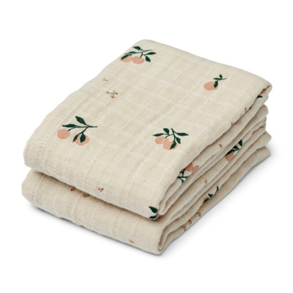 Avis Lot de 2 langes en mousseline Lewis - Peach / Sea shell mix LIEWOOD 1
