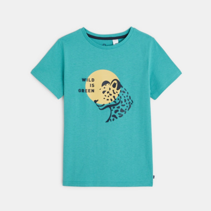 Avis T-shirt à message motif panthère bleu garçon OKAIDI 2