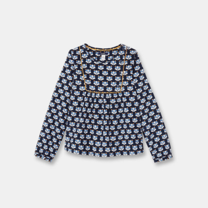 Avis Blouse en velours imprimé bleue fille OKAIDI 1
