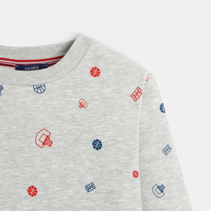 Avis Sweat-shirt à motifs basket grises garçon OKAIDI 3