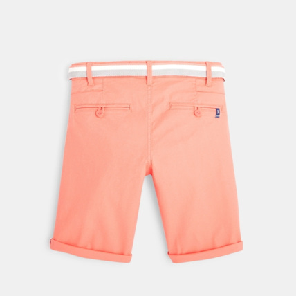 Avis Bermuda slim ceinturé en toile stretch orange garçon OKAIDI 3