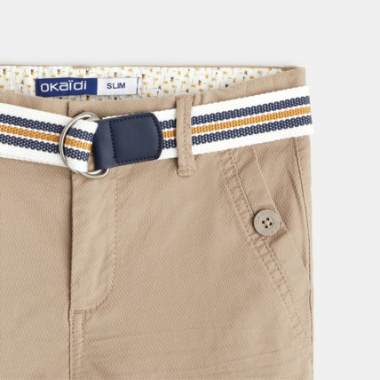 Avis Bermuda slim maille fantaisie beige garçon OKAIDI 3