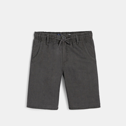 Avis Bermuda slim en lin mélangé gris garçon OKAIDI 2