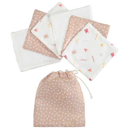 Avis Lot de 6 lingettes lavables en coton avec pochette de rangement Prémaman 1