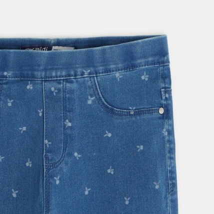 Avis Treggings en jean motif cerises bleu fille OKAIDI 2
