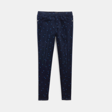 Avis Treggings en velours stretch imprimé bleu fille OKAIDI 2