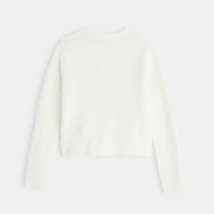 Avis Gilet en tricot fluffy blanc fille OKAIDI 3