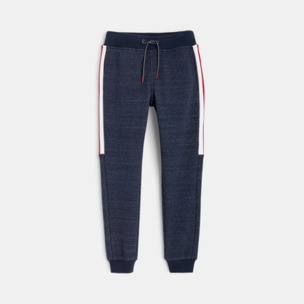 Avis Pantalon jogging molleton flammé à bande bleu garçon OKAIDI 2