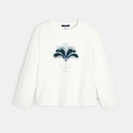 Avis T-shirt manches longues à motif brodé vert fille OKAIDI 2