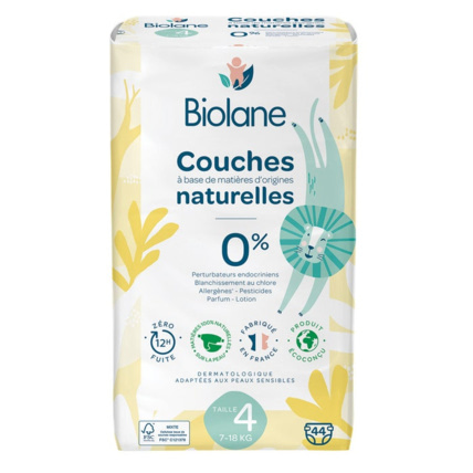 BIOLANE - Couches culottes - Taille 4 (8-15kg) - Zéro fuite pendant 12h -  Pack 1 mois - 126 Couches Pants - Eco-responsable - Fabriquées en France